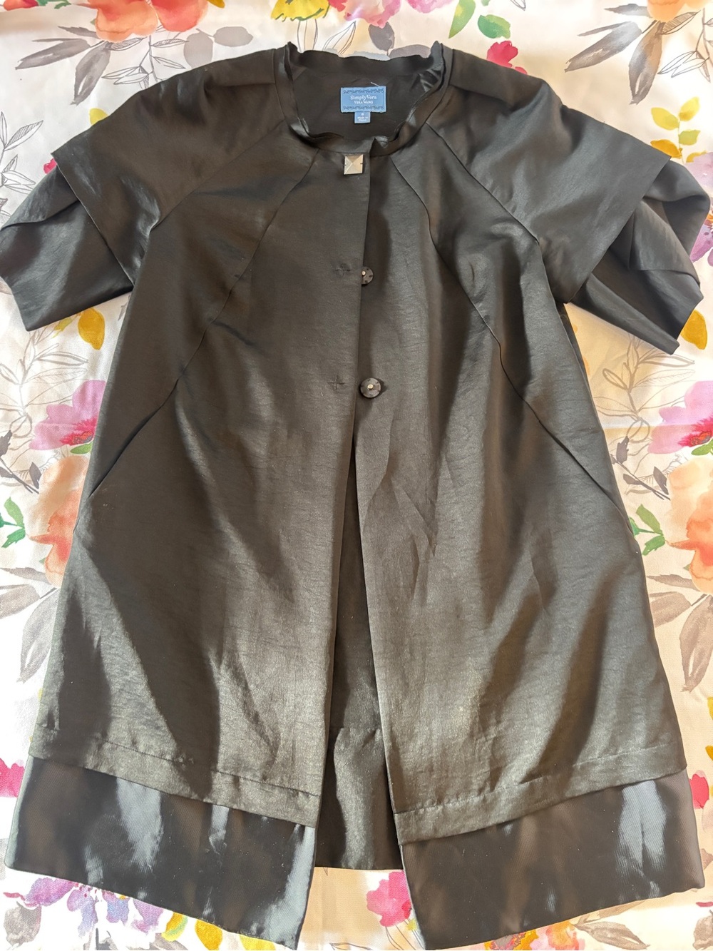 Simply Vera Vera Wang Black Short-Sleeve Trench Coat